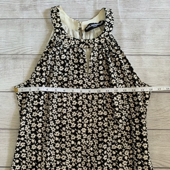Karl Lagerfeld Floral Lace Eyelet Sleeveless Black/White Shift Dress in Size 2 - Picture 4 of 9